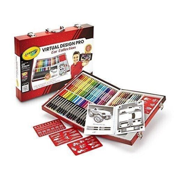 Crayola Virtual Design Pro Car Collection Set 04-1918 Travel Kit Kids - Picture 1 of 8